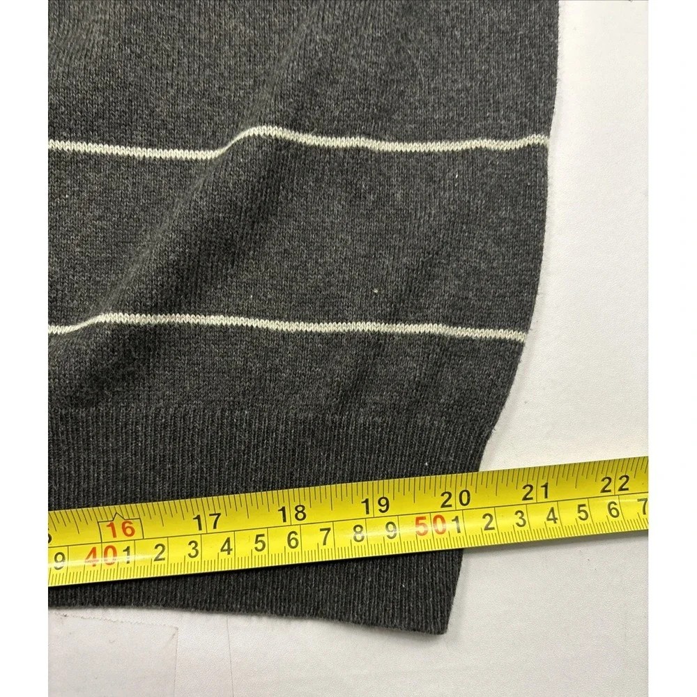 Vtg Harold Powell Cashmere Blend Grey Striped Sweater Mens‎ XXL Academia Soft